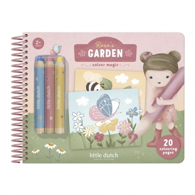 Libro mágico jardín de Rosa con lápices