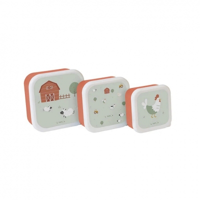 Set de 3 cajitas para alimentos Funny Farm