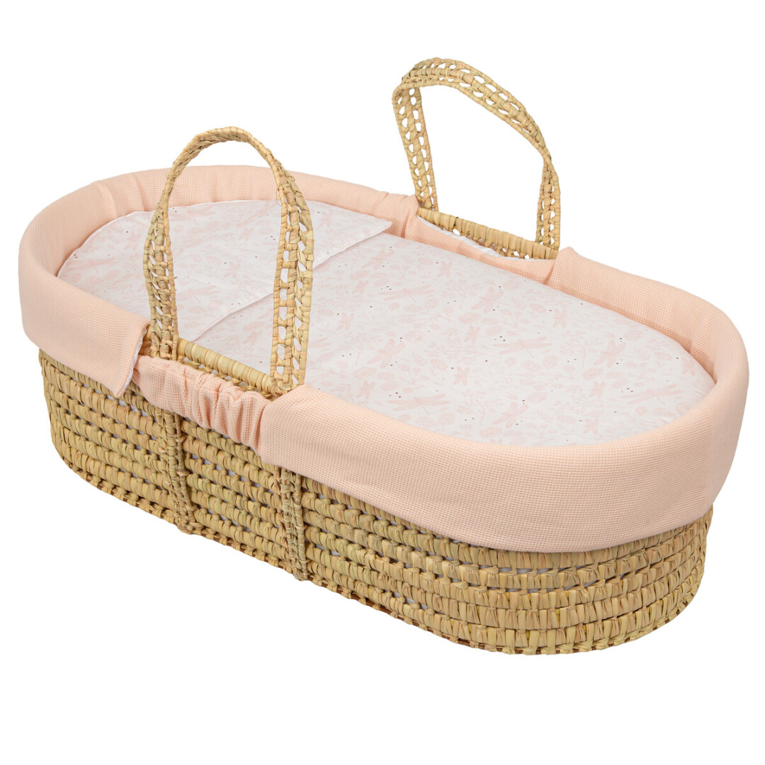 54FU00001374 Funda interior para capazo waffle rosa empolvado - Imagen 1