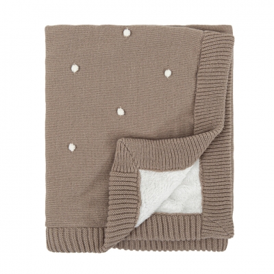 Manta Tricot dots gris beige
