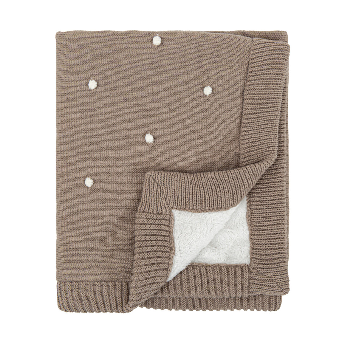 54FU00002195 Manta Tricot dots gris beige - Imagen 1