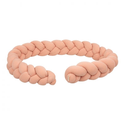 Protector de cuna trenza rosa 300cm.