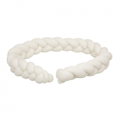 Protector de cuna trenza blanco 300cm.