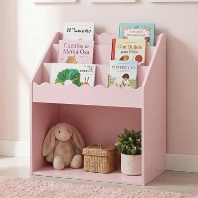 Mueble Biblioteca infantil rosa
