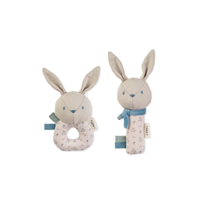 Pack de 2 sonajeros Bunnies dusty blue