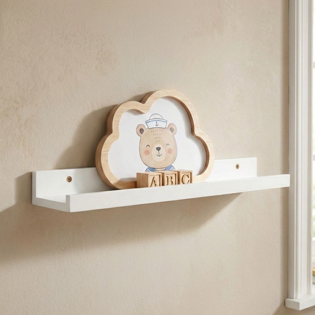 estanteria infantiles para bebe (5) Estante infantil madera blanco 60cm - Imagen 1