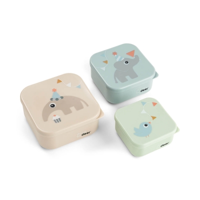 Set de 3 cajitas para alimentos Celebration sand