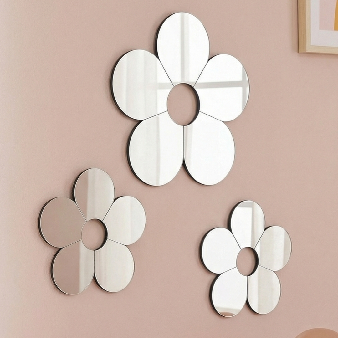 reloj infantil (1) Pack de 3 espejos en forma de flor - Imagen 1