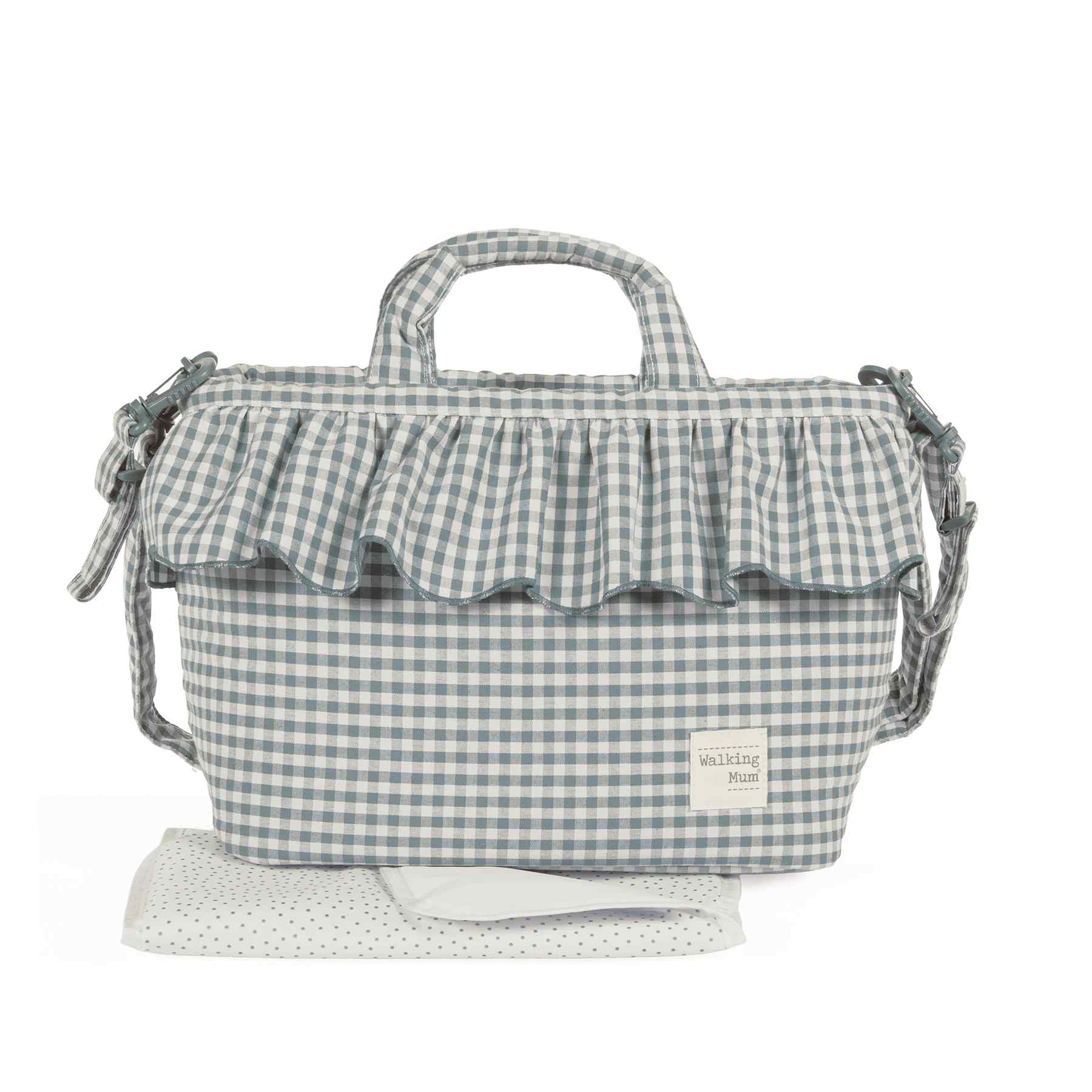 1120800665_a Bolso Canastilla Praliné Vichy matcha - Imagen 1