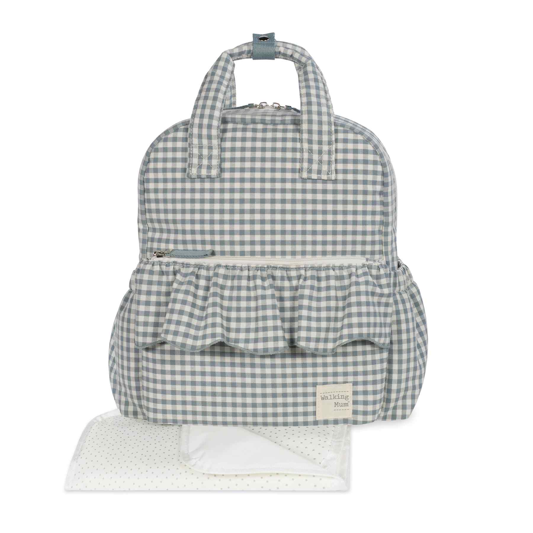 1120800669_a Mochila maternal Praliné Vichy matcha - Imagen 1