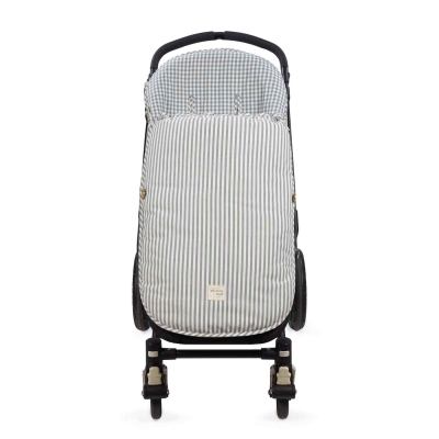 Saco para Silla entretiempo Praliné Vichy/rayas matcha