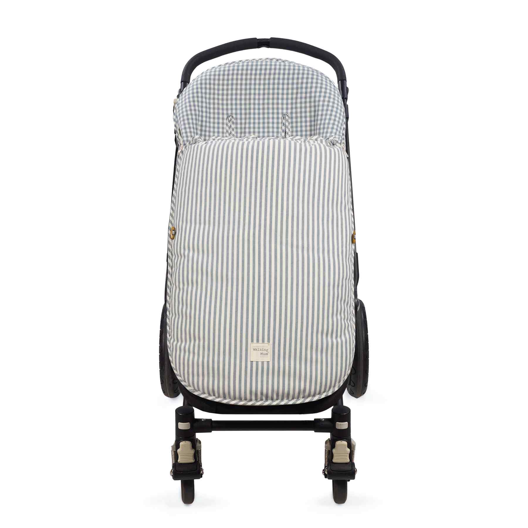1120800699_a Saco para Silla entretiempo Praliné Vichy/rayas matcha - Imagen 1