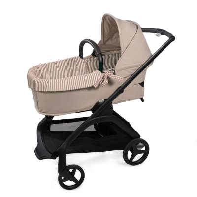 Cubre cuco dual+ funda colchón Praliné Vichy moka