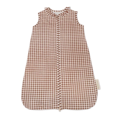 Saco de dormir para verano Praliné Vichy/rayas moka