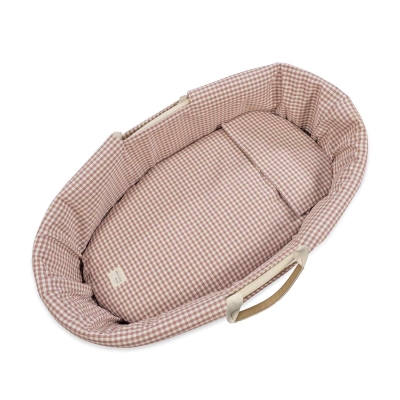 Vestidura para moisés Praliné Vichy/rayas moka