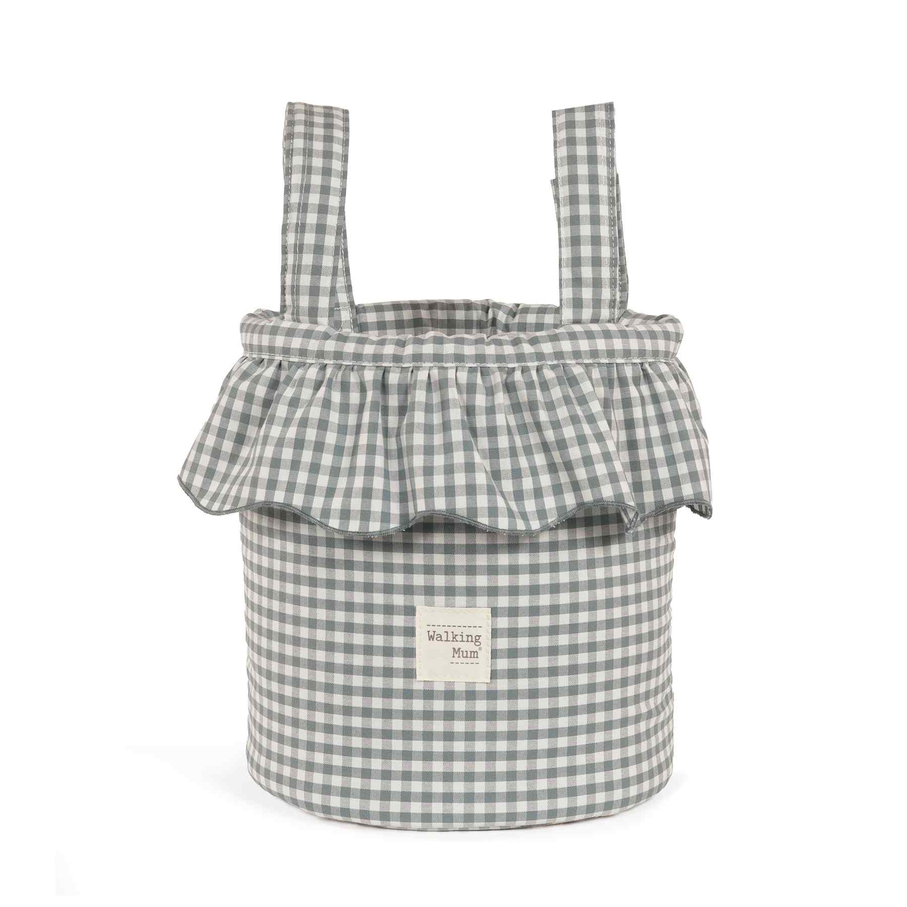 1120800805_a Bolso bucket Praliné Vichy matcha - Imagen 1