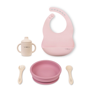 Set de alimentación 5 piezas blossom+sand+dusty pink