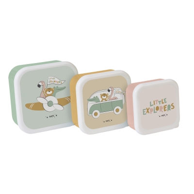 Set de 3 cajitas para alimentos Little explorers