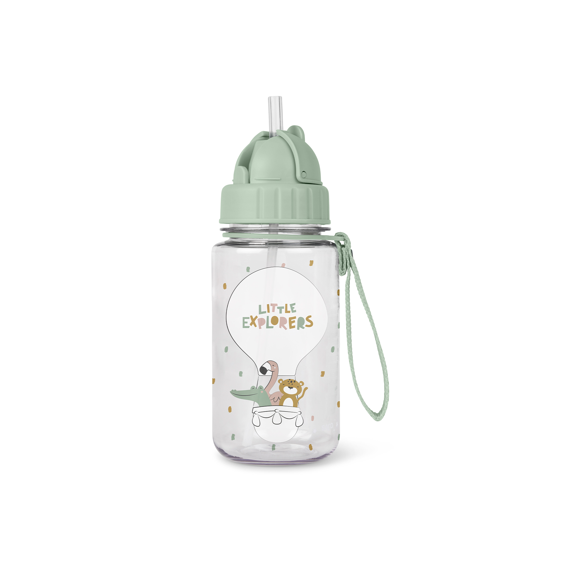 74013 Botella con pajita y colgador Little explorers - Imagen 1