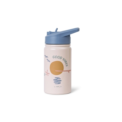 Botella térmica con pajita 350ml. Good vibes