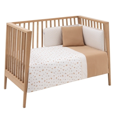 Funda nórdica con protector para cuna de 60 Senda beige