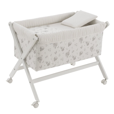 Minicuna de madera blanca Globe crudo