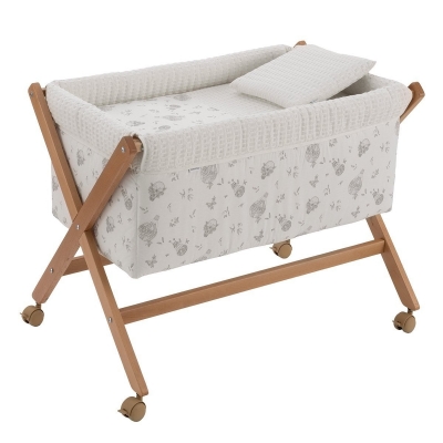 Minicuna de madera natural Globe crudo