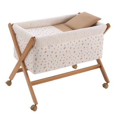 Minicuna de madera natural Senda beige