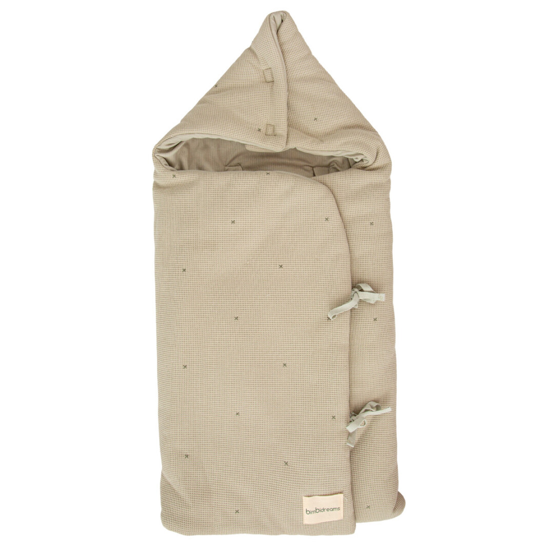 54FU00003064 (1) Saco para capazo con capucha Basic Verde - Imagen 1