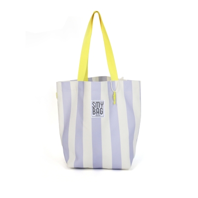 Bolsa de playa individual rayas lilas