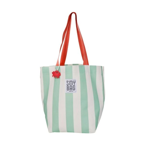 atmosphera home decoracion infantil infantdeco (4) Bolsa de playa individual rayas verde - Imagen 1