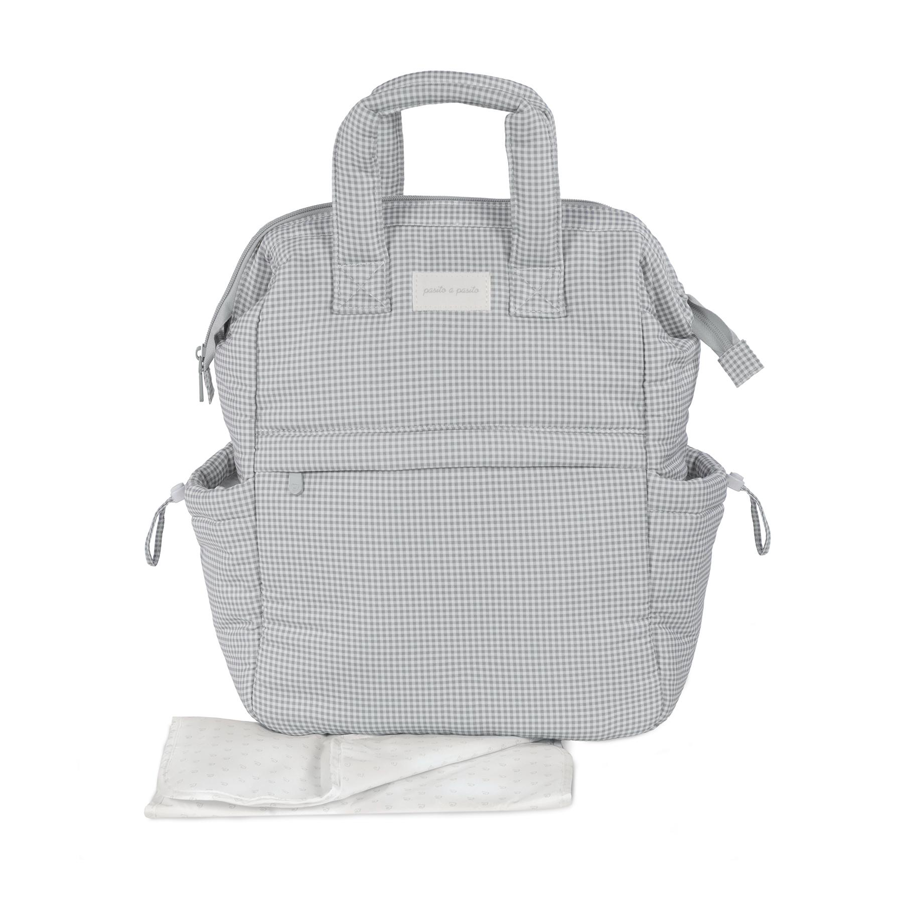 1120900603_a Mochila de Paseo Little Bloom Vichy Gris - Imagen 1