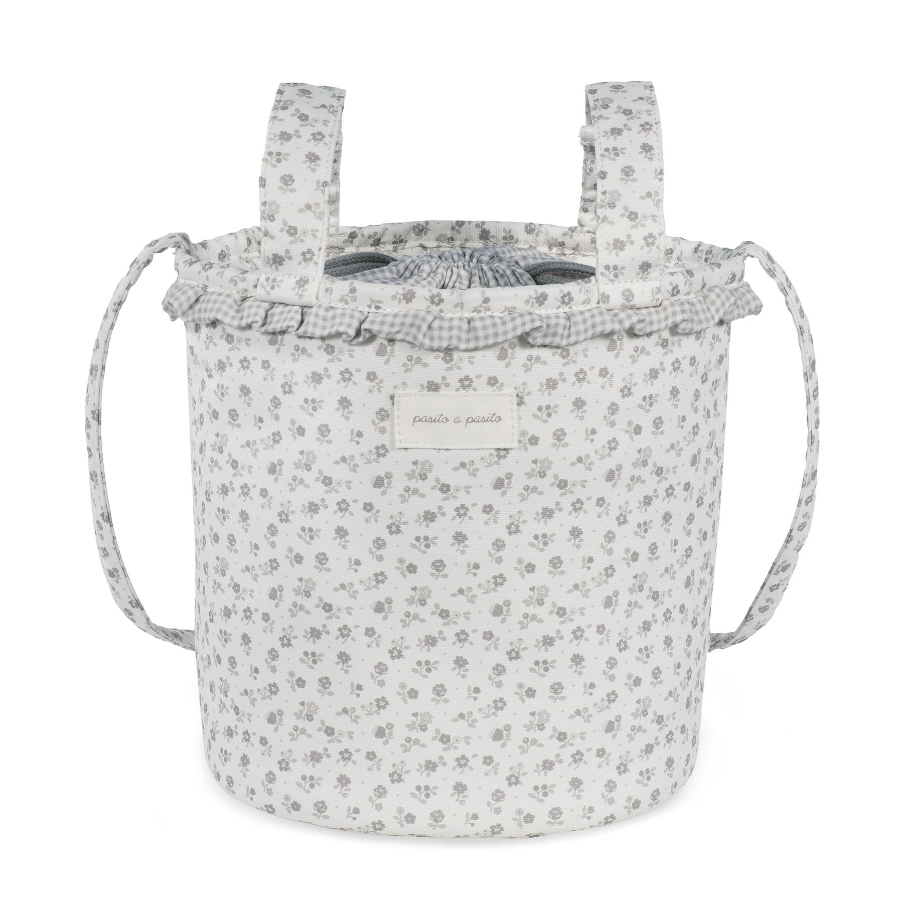 1120900604_a Bolsa Bucket Little Bloom Flor Gris - Imagen 1