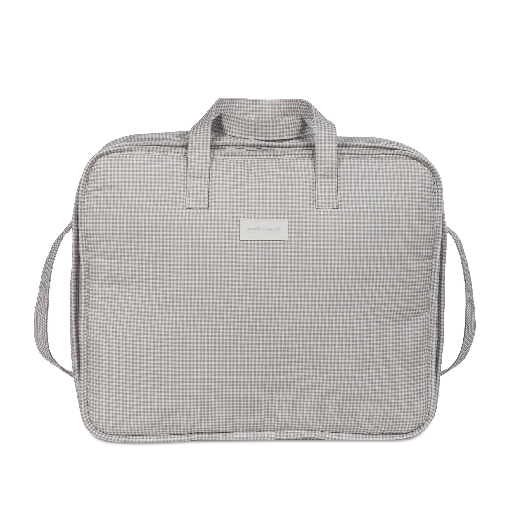 1120900607_a Maleta para el hospital Little Bloom Vichy Gris - Imagen 1