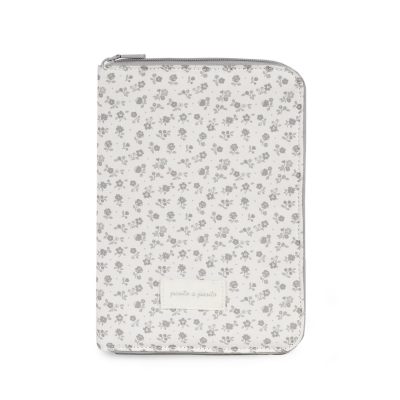Portadocumentos Little Bloom Flor Gris