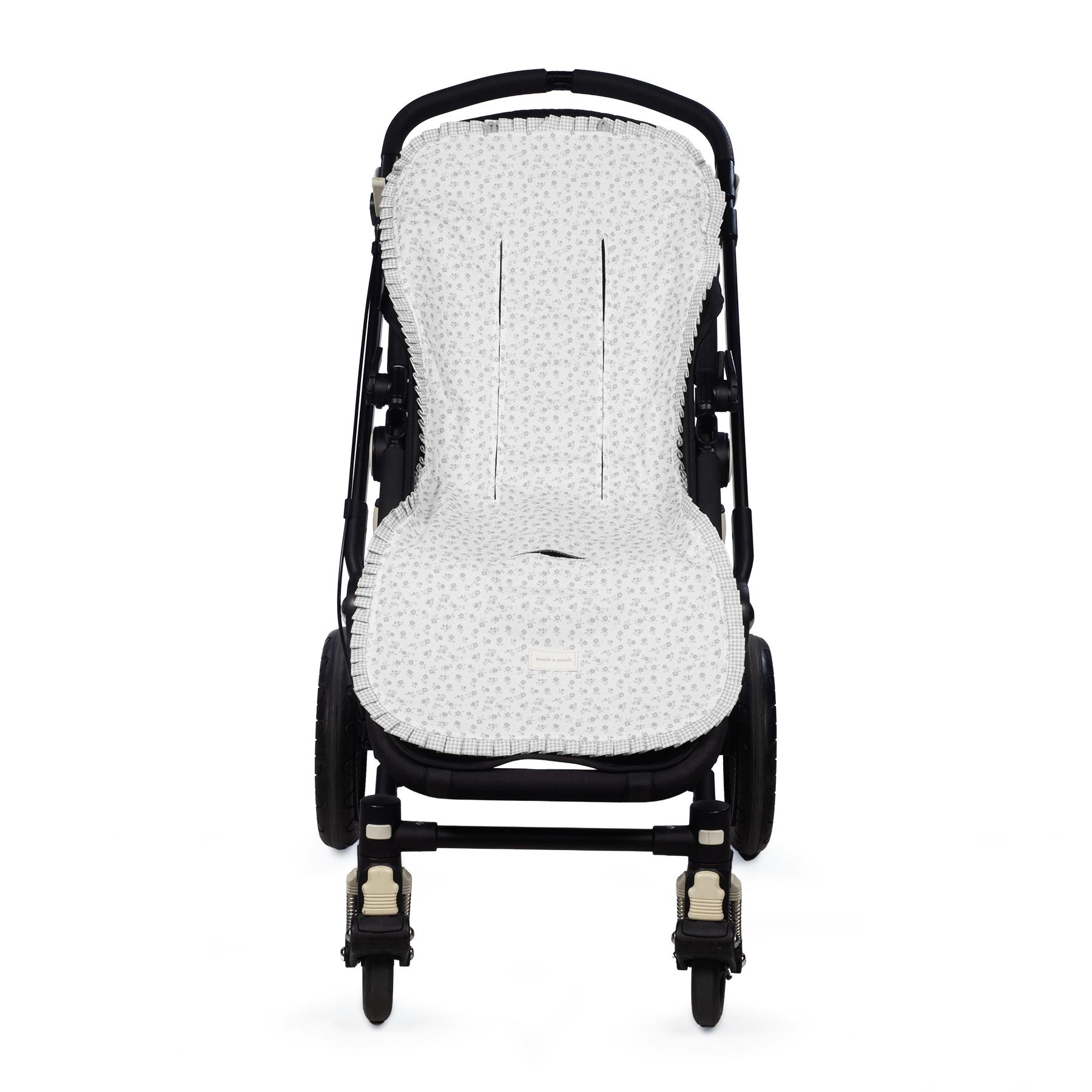1120900622_a Colchoneta universal para Silla de Paseo Little Bloom Flor Gris - Imagen 1