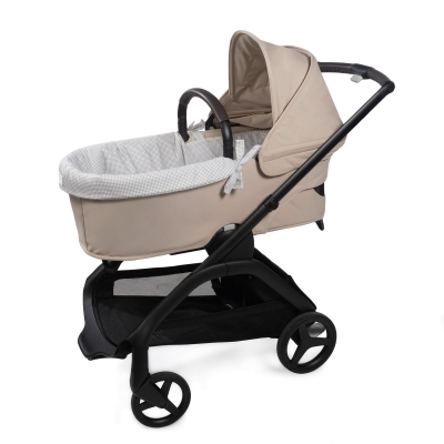 Cubre Cuco Dual y Sábana Ajustable Little Bloom Vichy Gris