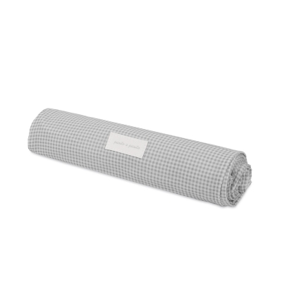 Sábana Ajustable para Cuco + Muselina Little Bloom Vichy Gris