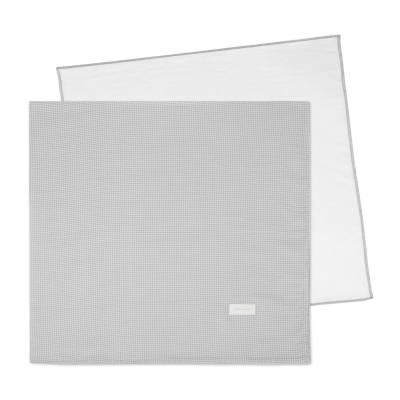 Set de 2 Muselinas de Algodón Little Bloom Vichy Gris (70x70 cm)