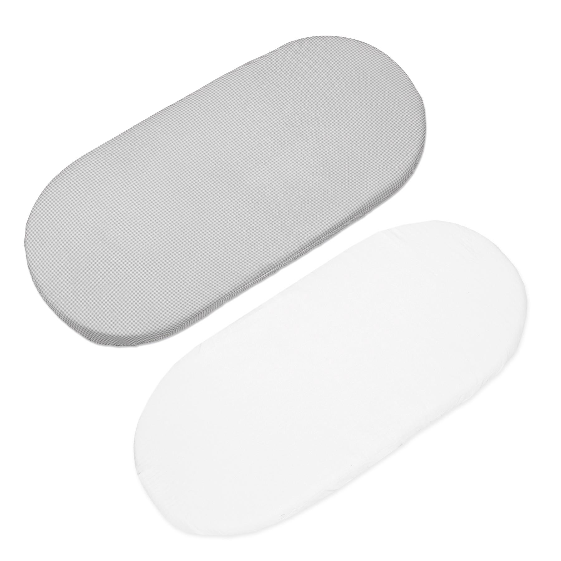 1120900635_a Set de 2 Sábanas Bajeras Ajustables para Cuco Little Bloom Vichy Gris - Imagen 1