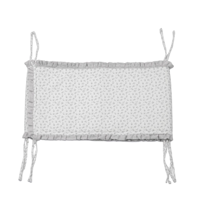Protector de Cuna (Chichonera) 120x60 cm Little Bloom Flor Gris