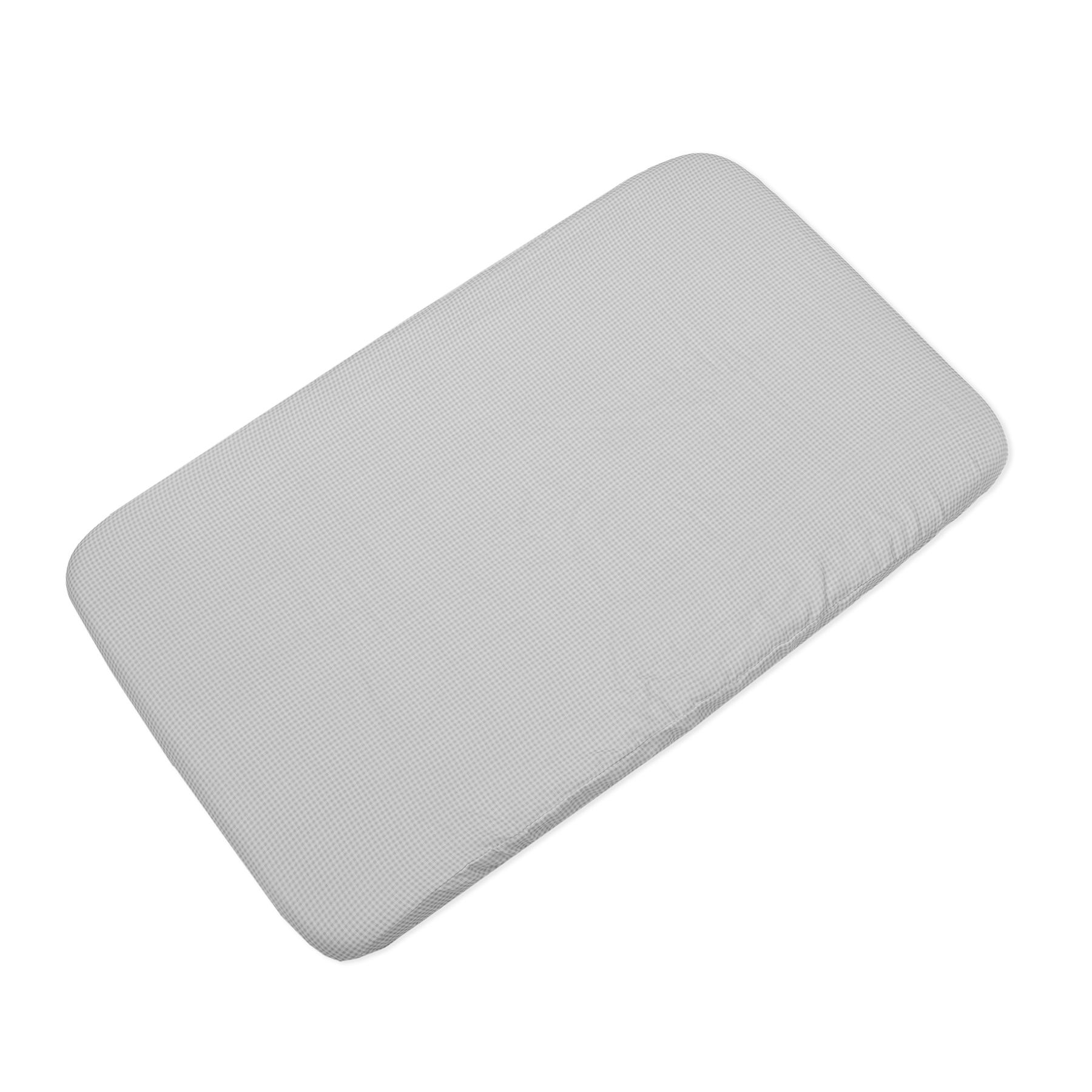 1120900641_a Sábana Bajera Ajustable para minicuna y Colecho Little Bloom Vichy Gris - Imagen 1