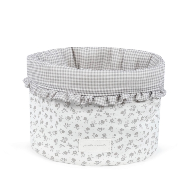 Cesta Organizadora Little Bloom Flor Gris