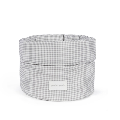 Cesta Organizadora Little Bloom Vichy Gris