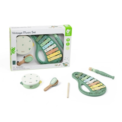 Set Musical Vintage de Madera para Niños
