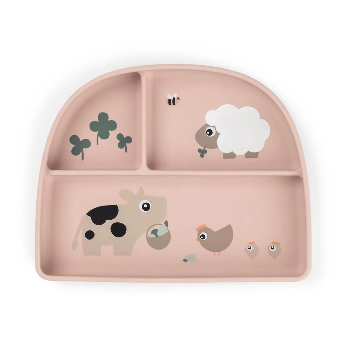 imgi_253_1769601 Plato con tres compartimentos Tiny Farm Rosa - Imagen 1