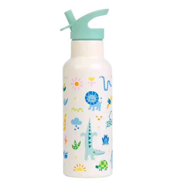 imgi_114_DBSXJU105-LR-2-XL-Stainless-steel-drink-bottle-Jungle Botella Infantil de Acero Inoxidable XL Jungla de A Little Lovely Company - Imagen 1