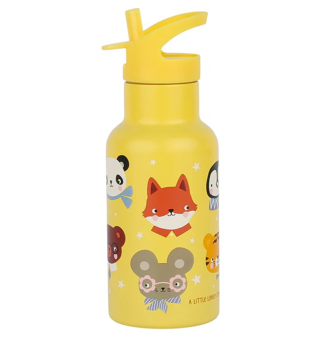 imgi_116_DBSSAF87-LR-2-Stainless-steel-drink-bottle-Animal-friends Botella Infantil de Acero Inoxidable Animales de A Little Lovely Company - Imagen 1