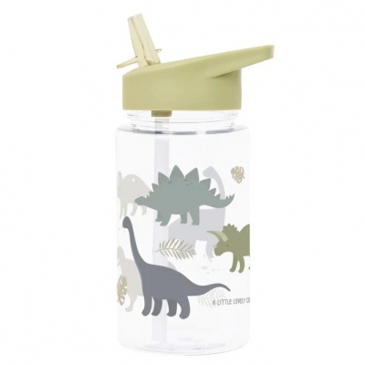 Botella Infantil de Tritán con Pajita Dinos de A Little Lovely Company