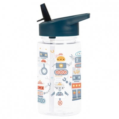 Botella Infantil de Tritán con Pajita Robots de A Little Lovely Company